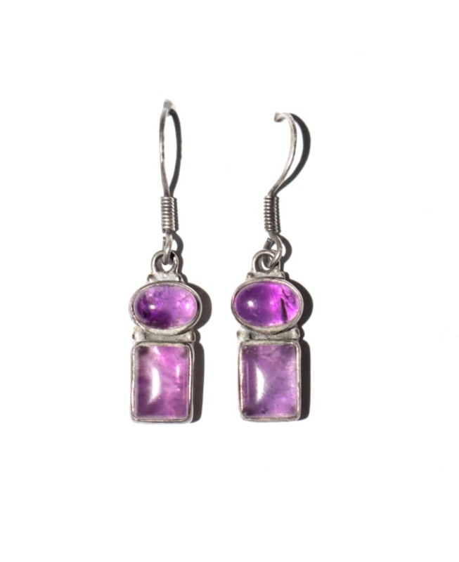 Amethyst 925 sterling silver earrings