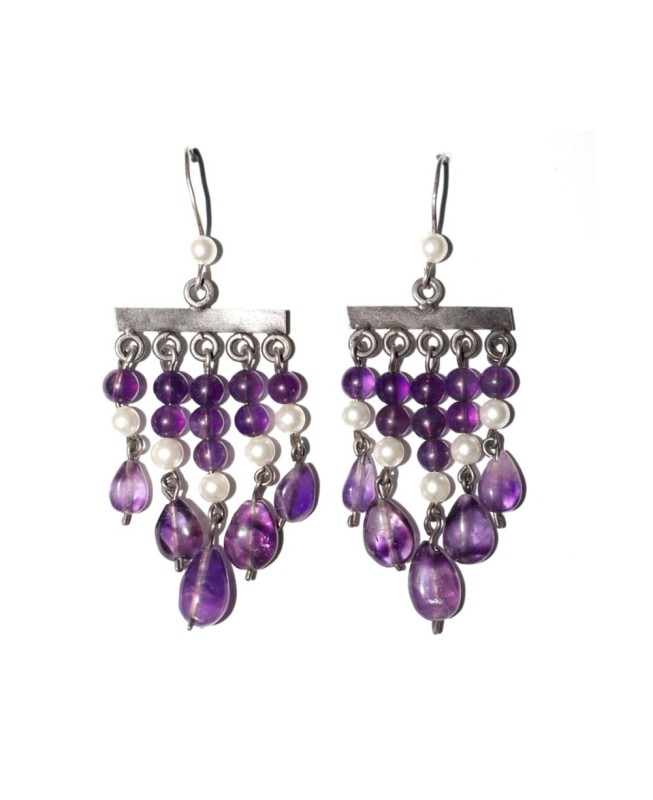 Viola Amethyst earrings in 925 sterling silver
