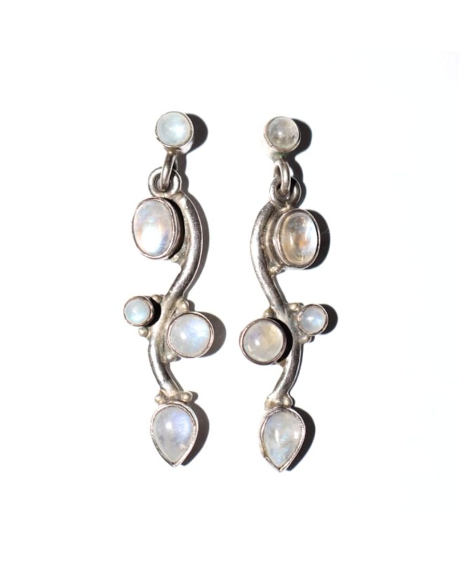 Selene Moonstone earrings in 925 sterling silver