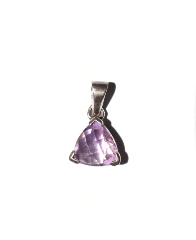 Amethyst 925 sterling silver trillion pendant