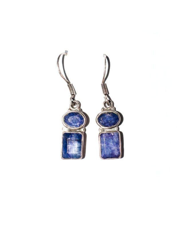 Blue Sapphire 925 sterling silver earrings